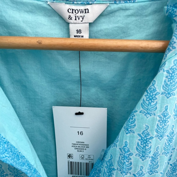 Blue Cotton Tiered Maxi Dress Size 16 Block Print Mixed Print Paisley Be… - Picture 5 of 7